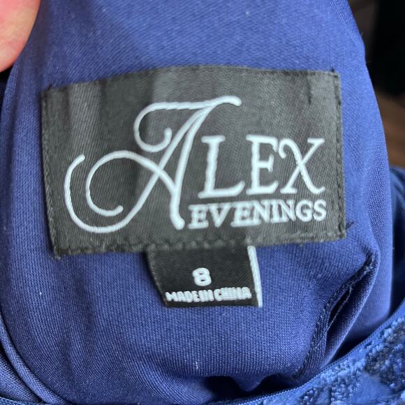 Alex Evenings Sequined Maxi Gown 8 Faux Wrap Formal Cocktail New Years Prom Ball - Picture 5 of 7